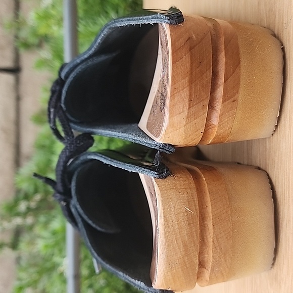 TROENTORP Audubon Black Swedish Wooden Clogs Size 36 - Picture 10 of 12